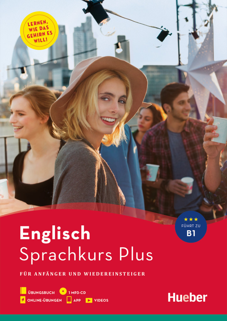 Hueber Sprachkurs Plus Englisch, Buch mit MP3-CD, Online-Übungen, App und Videos, ISBN 978-3-19-209475-0