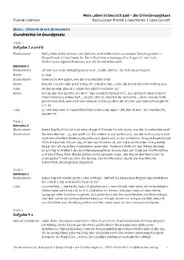 Transkriptionen zu den Hörtexten