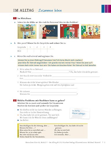 Im Alltag: Zusammen leben – Arbeitsblatt (Modul 7)