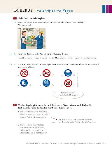 Im Beruf: Vorschriften und Regeln – Arbeitsblatt (Modul 7)