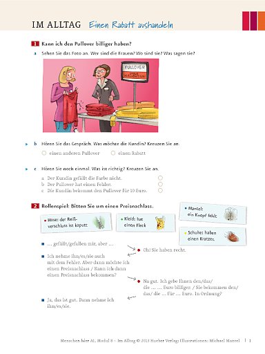 Im Alltag: Einen Rabatt aushandeln – Arbeitsblatt (Modul 8)