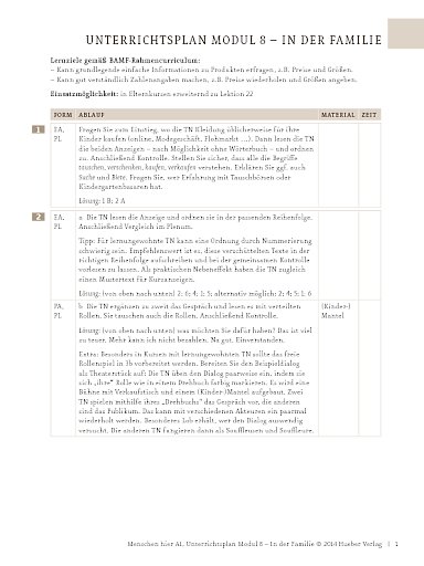 In der Familie: Kinderkleidung kaufen und tauschen – Unterrichtsplan (Modul 8)