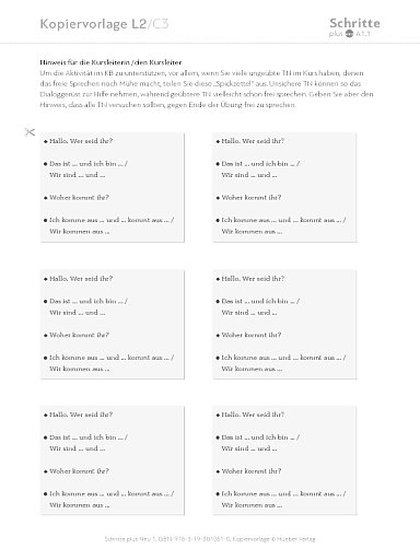 Kopiervorlage, Lektion 2, C3