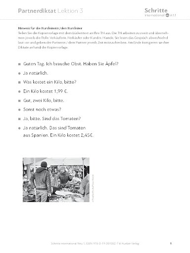 Lektion 3, Partnerdiktat