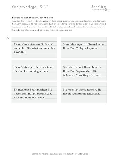 Kopiervorlage, Lektion 5, D3