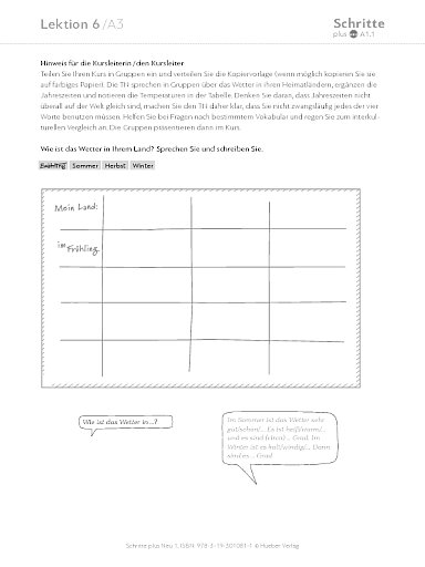 Kopiervorlage, Lektion 6, A3