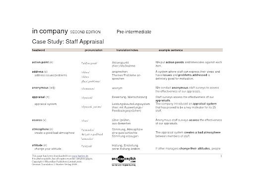 Case Study, Staff Appraisal