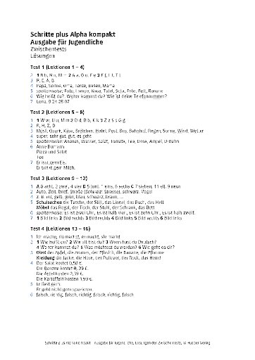 Zwischentests – Lösungen