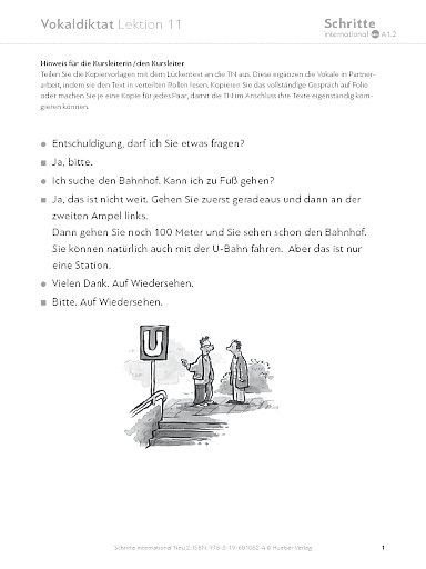 Lektion 11, Vokaldiktat