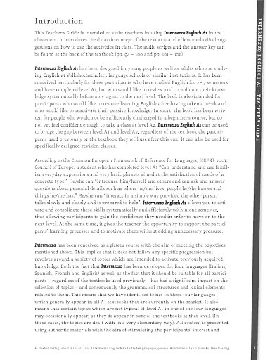 Leitfaden Intermezzo Englisch A1