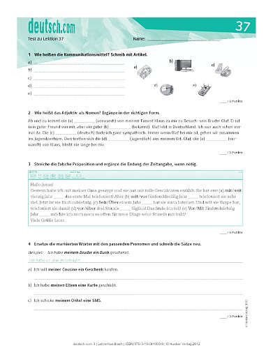 Tests zu den Lektionen 37 und 38