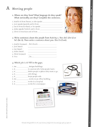 Zusatzübungen Intermezzo Englisch A1