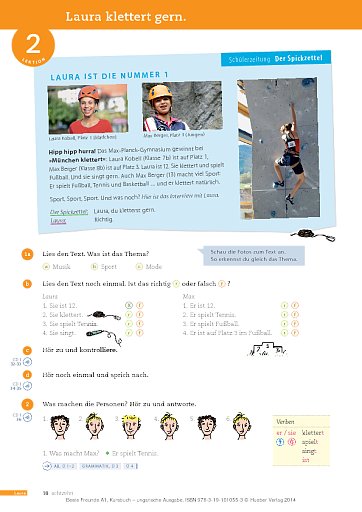 Lektion 2: Laura klettert gern.