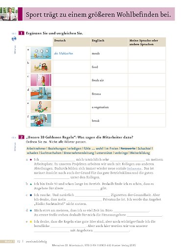 Lektion 9: Sport trägt zu einem größeren Wohlbefinden bei.
