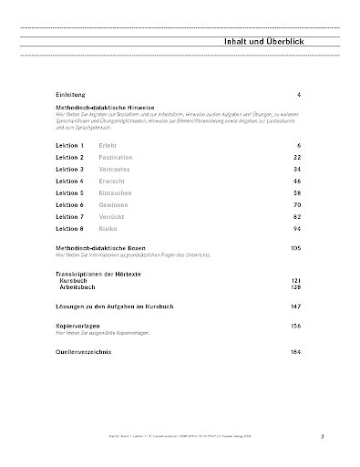 Inhaltsverzeichnis und Einleitung