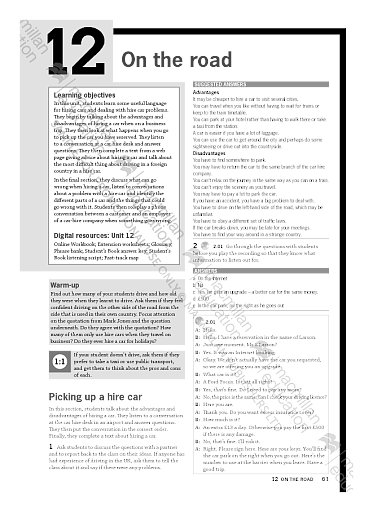 Teacher's Book Unit 12: On the road