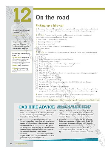 Student's Book Unit 12: On the road