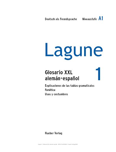 Lagune 1, Glosario XXL alemán-español