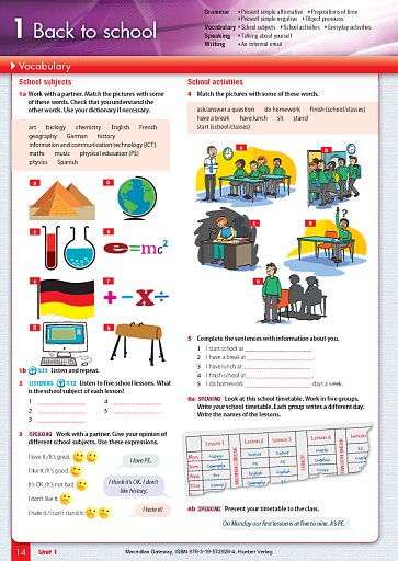 Student's Book, Unit 1: Back to school