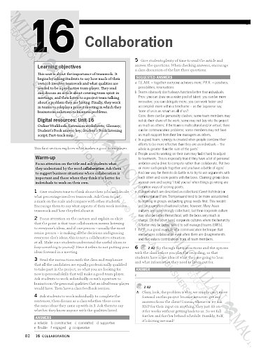 Teacher's Book Unit 16: Collaboration
