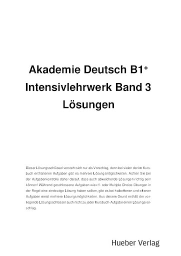 Lösungen Intensivlehrwerk