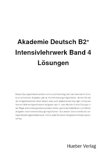 Lösungen Intensivlehrwerk