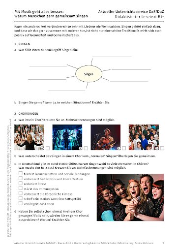 Warum Menschen gern gemeinsam singen