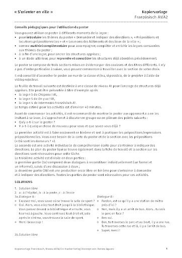 S'orienter en ville – Arbeitsblatt Wegbeschreibung (interaktiv)