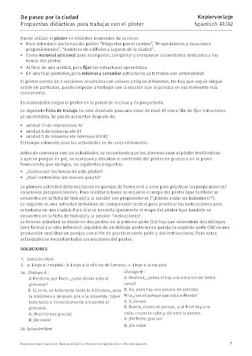 Arbeitsblatt De paseo por la ciudad (interaktiv)