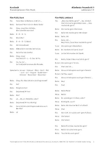 Transkriptionen Film PLUS