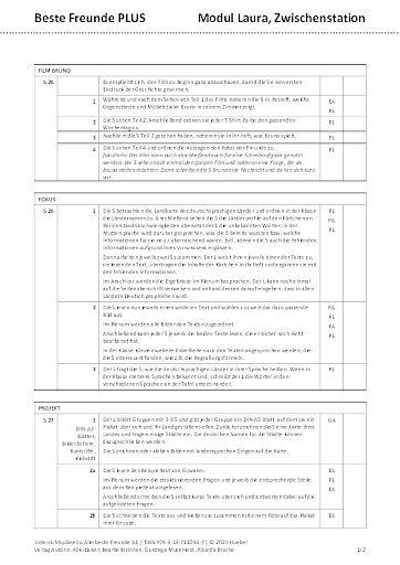 Unterrichtsplan – Zwischenstation