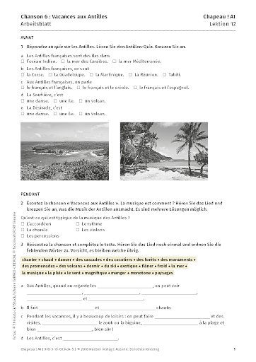 Chanson 6 : Vacances aux Antilles