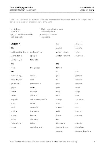 Glossar Deutsch-Italienisch