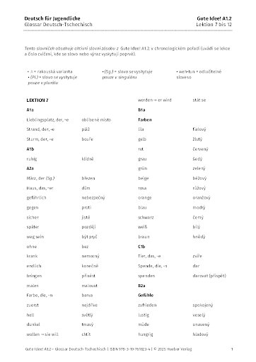 Glossar Deutsch-Tschechisch