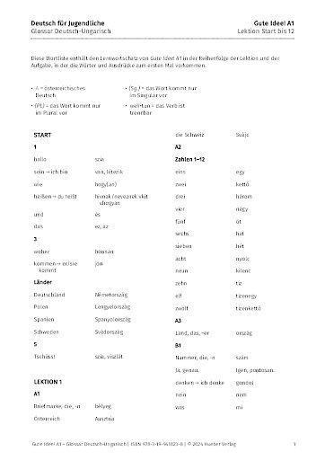 Glossar Deutsch-Ungarisch