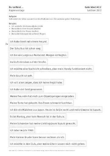 Kopiervorlage: Du solltest ...
