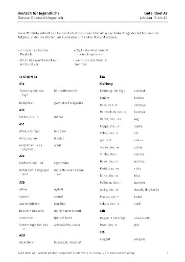 Glossar Deutsch-Ungarisch