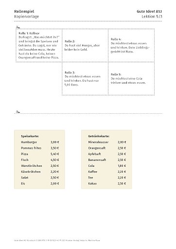 Kopiervorlage: Rollenspiel