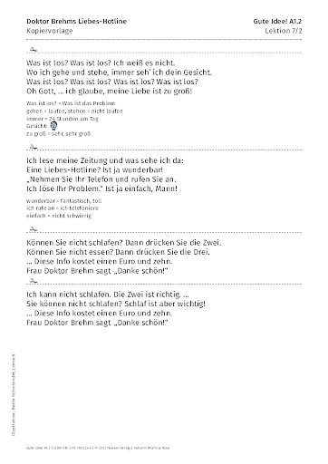 Kopiervorlage: Doktor Brehms Liebes-Hotline