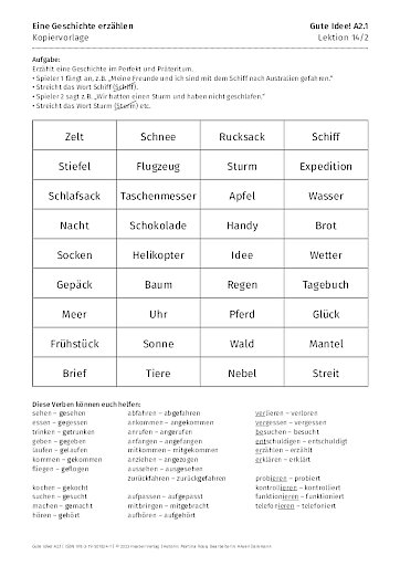 Kopiervorlage: Eine Geschichte erzählen