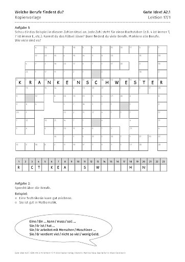 Kopiervorlage: Welche Berufe findest du?