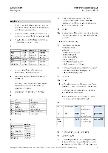 Lösungen – Arbeitsbuch