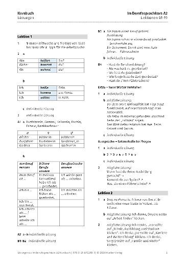 Lösungen – Kursbuch