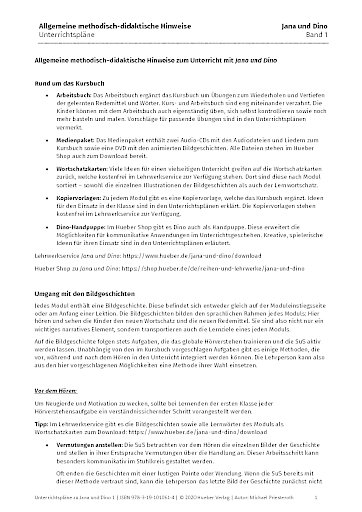 Unterrichtspläne – Allgemeine methodisch-didaktische Hinweise