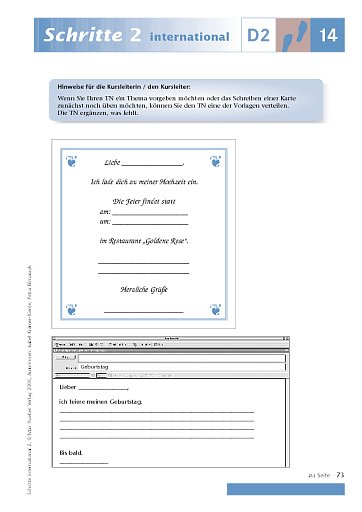 Kopiervorlage zu Lektion 14, D2