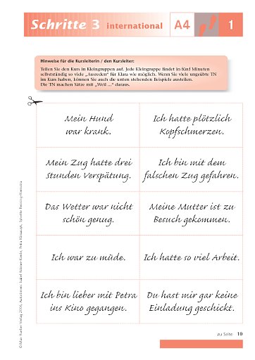 Kopiervorlage zu Lektion 1, A4