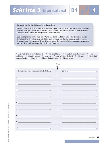 Kopiervorlage zu Lektion 4, B4