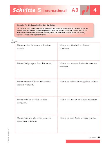 Kopiervorlage zu Lektion 4, A3