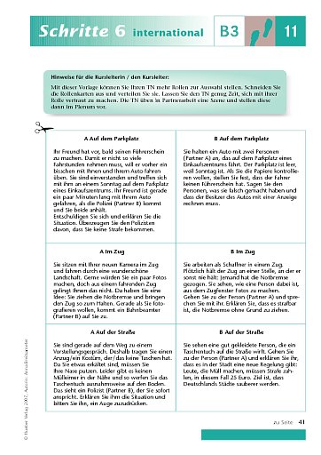 Kopiervorlage zu Lektion 11, B3
