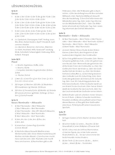 Lösungen zur Übungsgrammatik